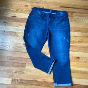 New York & Company Blue Ankle Cropped Jeans